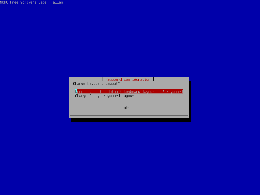 clonezilla keyboard layout selection