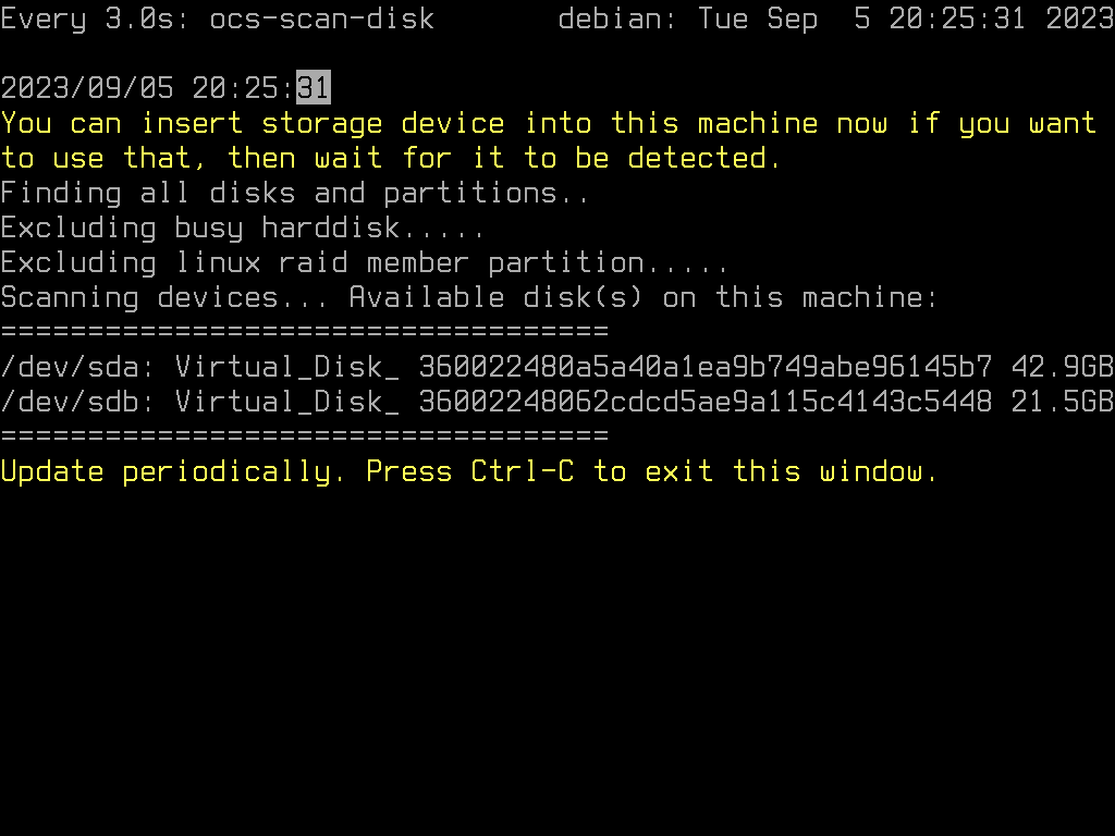 detected storage devices
